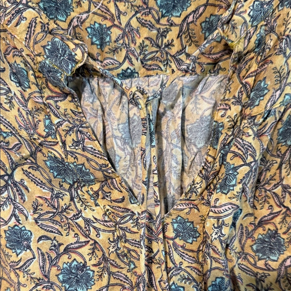 Natural Life Bohemian Style  Floral Blouse - Blue and Yellow XL - Picture 5 of 9